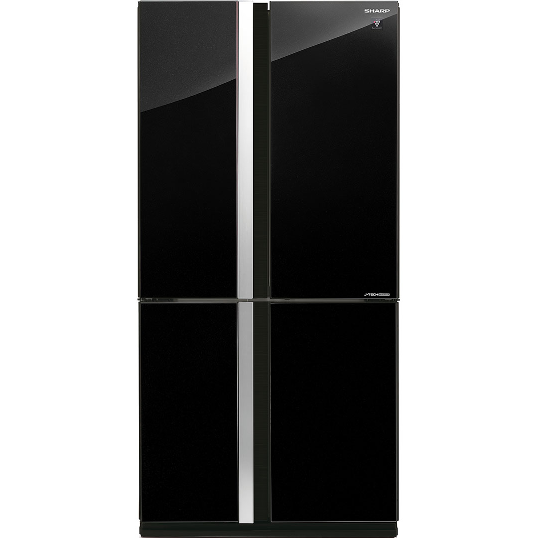 Холодильник, 4х дверный, нижняя морозилка, черный, стекло, класс A++, SJ-GX98P-BK